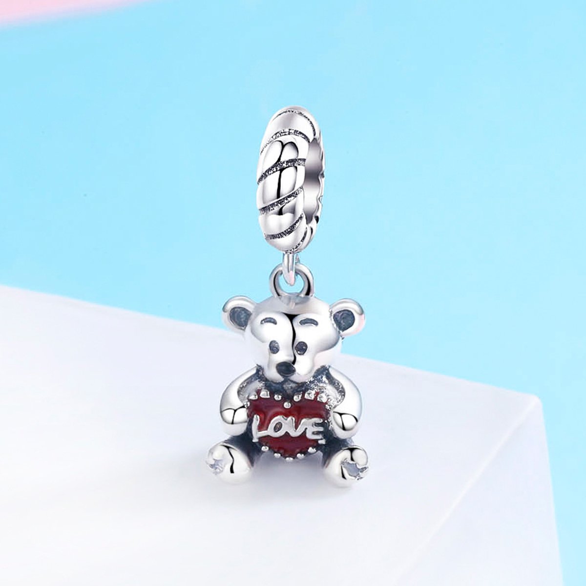 Sterling 925 silver charm the love bear bead pendant fits Pandora charm and European charm bracelet Xaxe.com