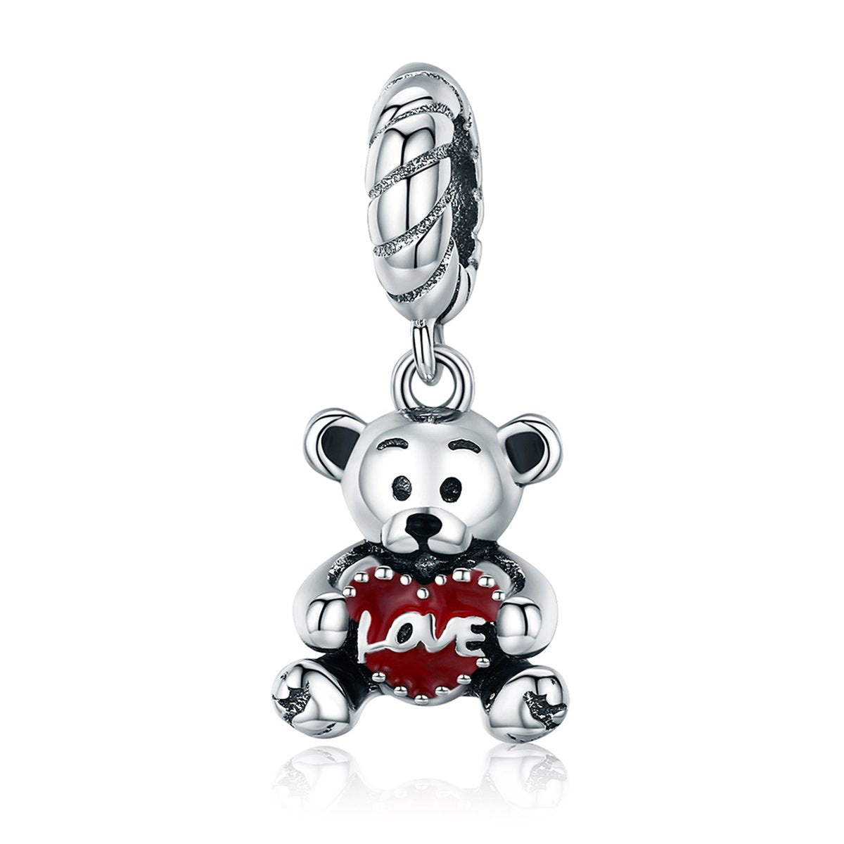 Sterling 925 silver charm the love bear bead pendant fits Pandora charm and European charm bracelet Xaxe.com