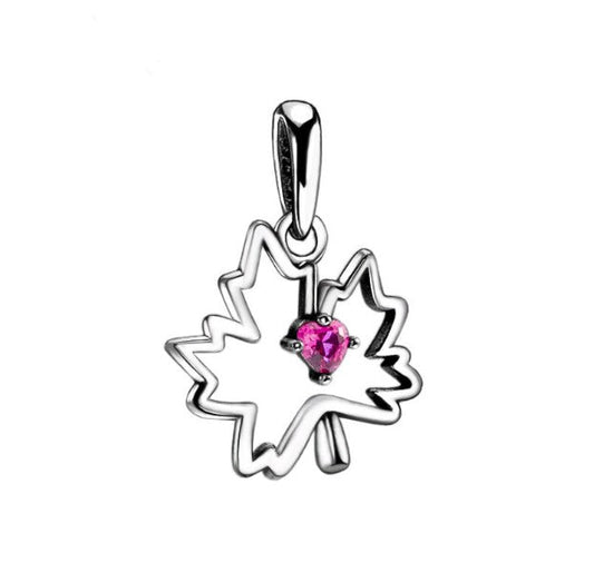 Sterling 925 silver charm the maple leave pendant fits Pandora charm and European charm bracelet Xaxe.com