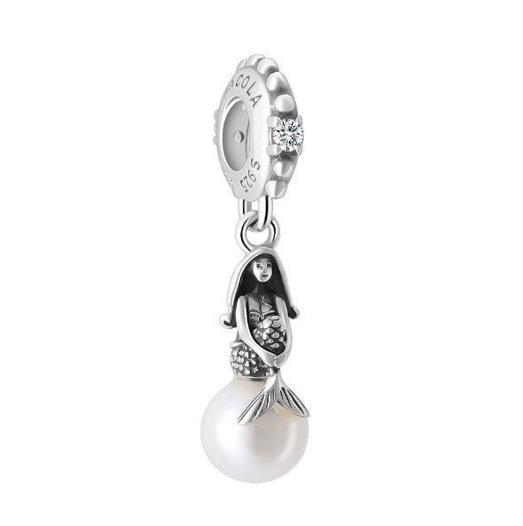 Sterling 925 silver charm the mermaid bead pendant fits Pandora charm and European charm bracelet Xaxe.com
