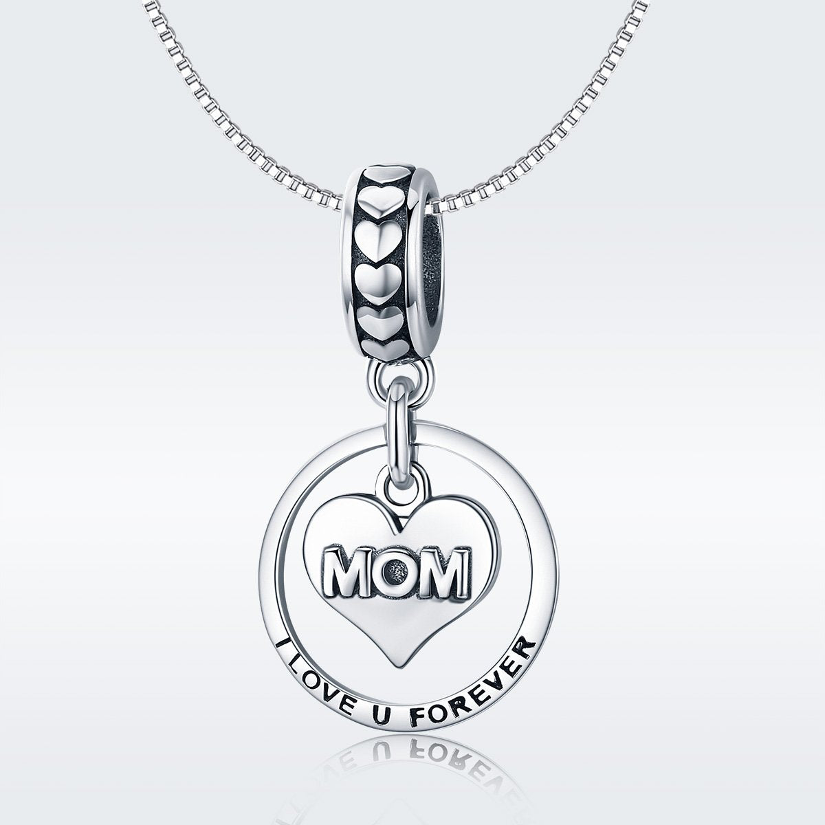 Sterling 925 silver charm the mom I love you forever pendant fits Pandora charm and European charm bracelet Xaxe.com