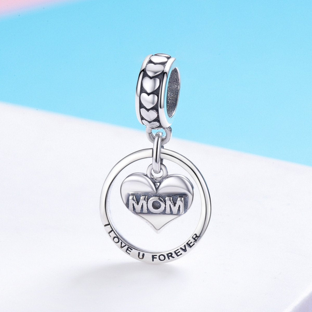 Sterling 925 silver charm the mom I love you forever pendant fits Pandora charm and European charm bracelet Xaxe.com