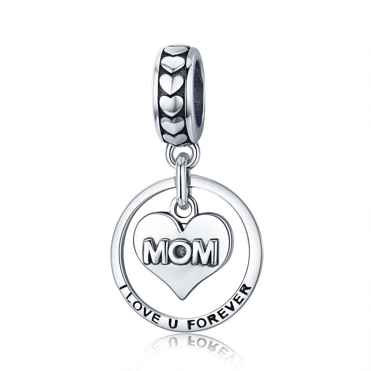 Sterling 925 silver charm the mom I love you forever pendant fits Pandora charm and European charm bracelet Xaxe.com