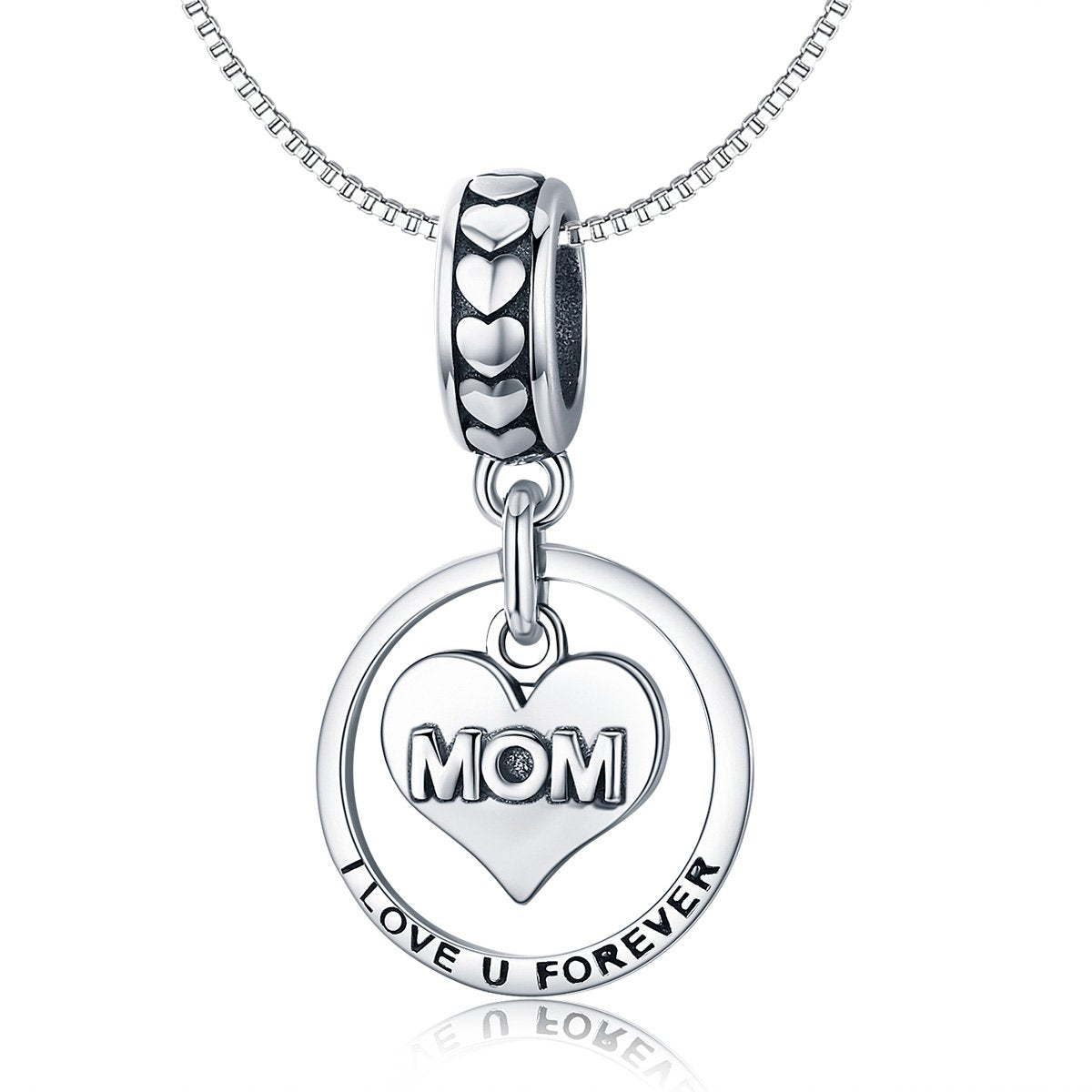 Sterling 925 silver charm the mom I love you forever pendant fits Pandora charm and European charm bracelet Xaxe.com