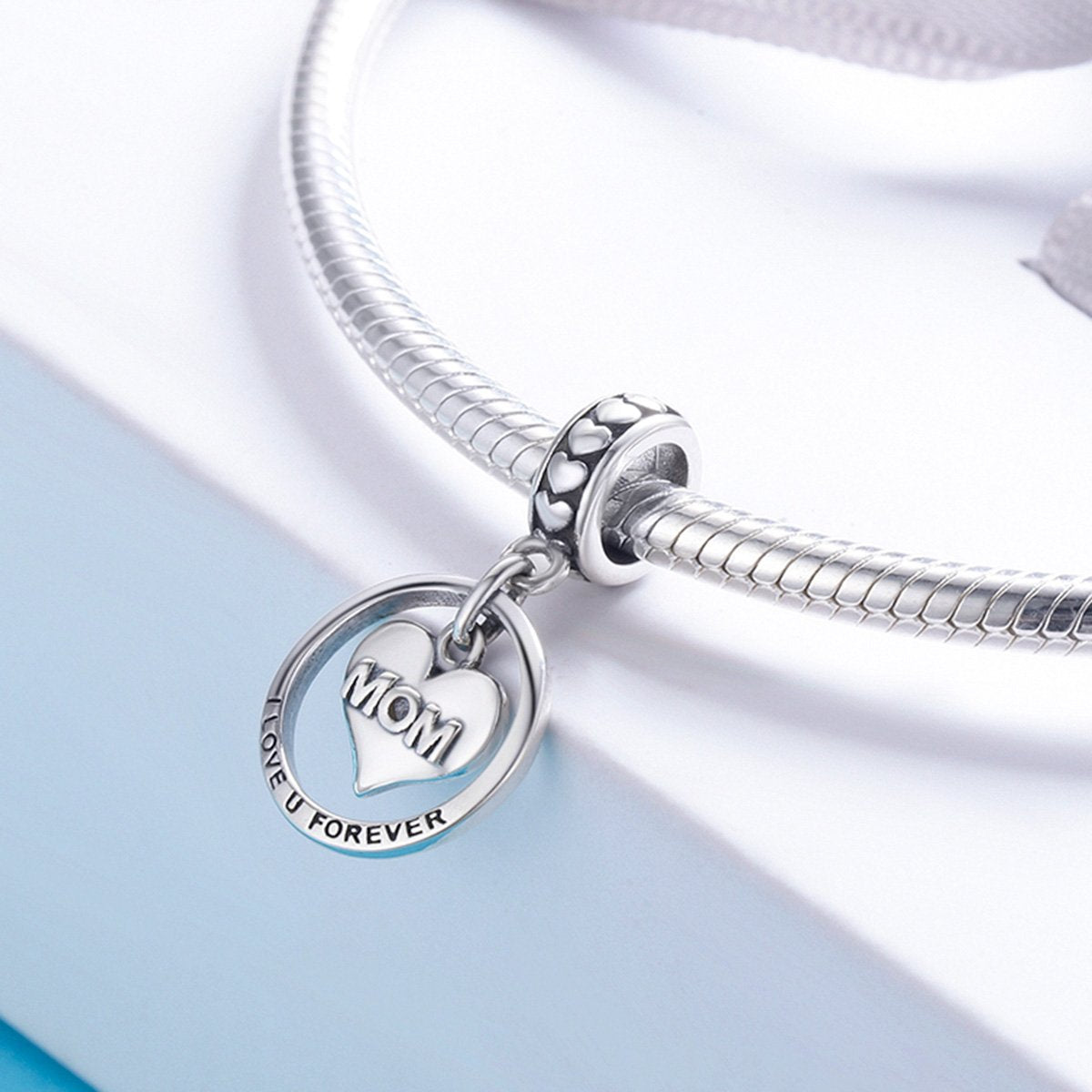 Sterling 925 silver charm the mom I love you forever pendant fits Pandora charm and European charm bracelet Xaxe.com