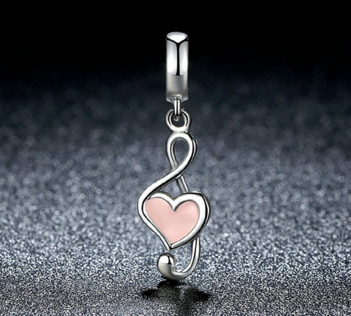 Sterling 925 silver charm the music symbol bead pendant fits Pandora charm and European charm bracelet Xaxe.com