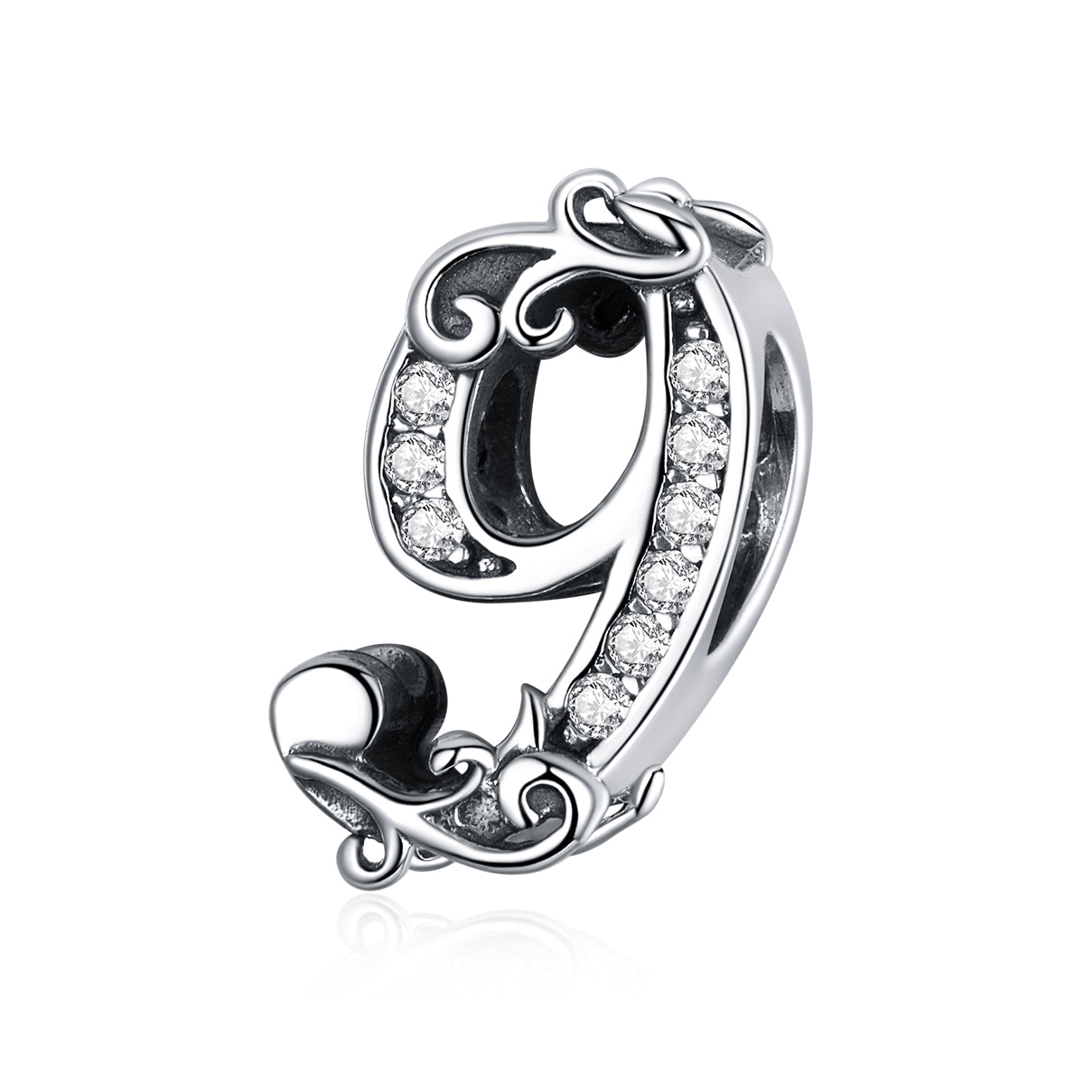 Sterling 925 silver charm the number 0-9 bead pendant fits Pandora charm and European charm bracelet Xaxe.com