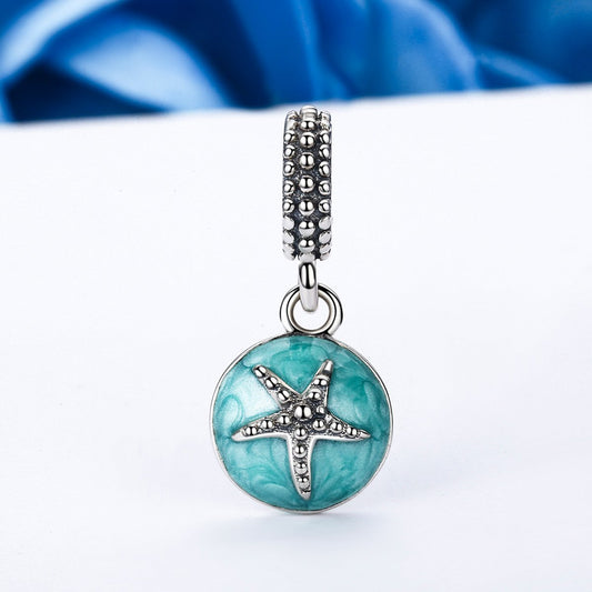 Sterling 925 silver charm the ocean starfish bead pendant fits Pandora charm and European charm bracelet Xaxe.com
