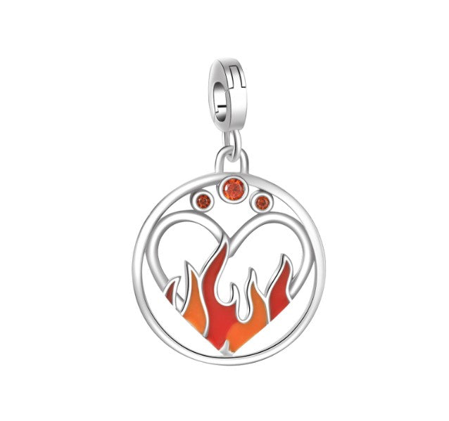 Sterling 925 silver charm the on fire bead pendant fits Pandora charm and European charm bracelet Xaxe.com