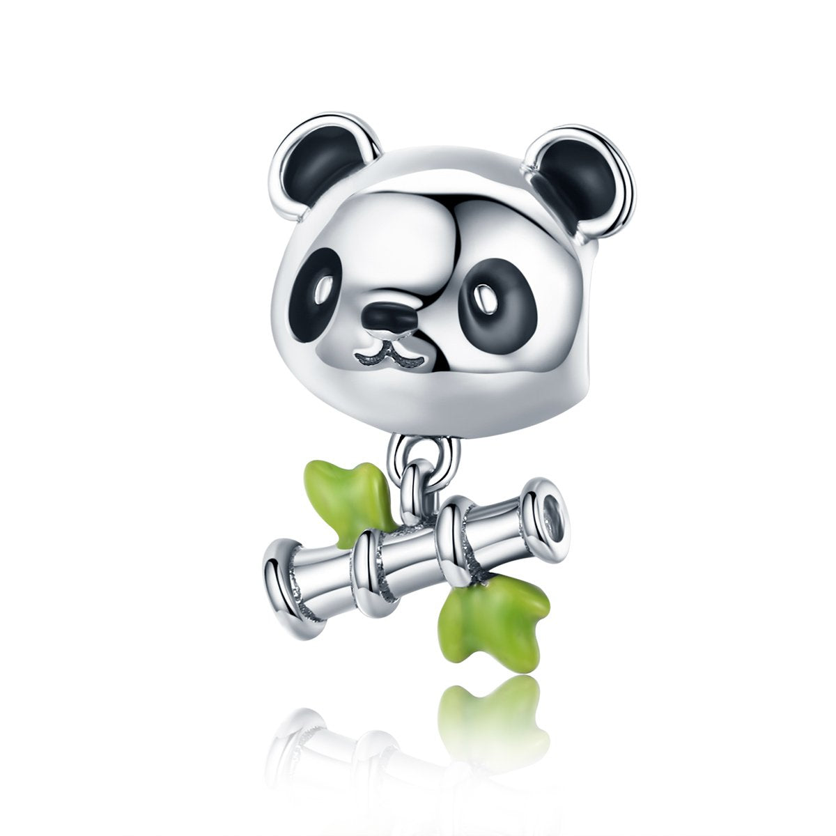 Sterling 925 silver charm the panda n bamboo bead pendant fits Pandora charm and European charm bracelet Xaxe.com