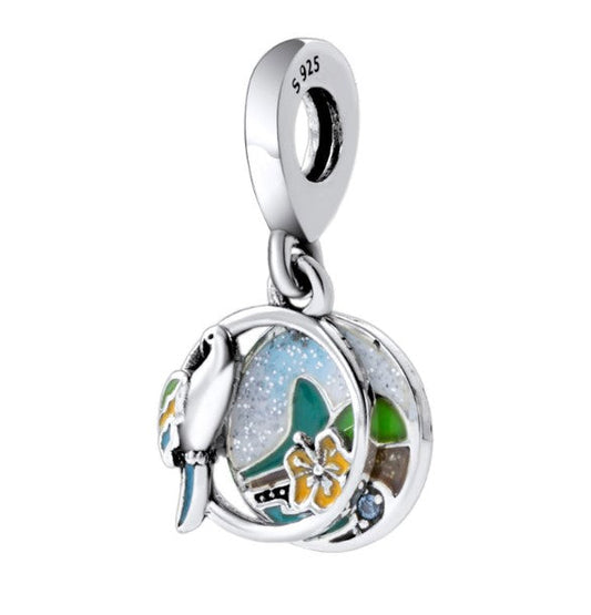 Sterling 925 silver charm the parrot bead pendant fits Pandora charm and European charm bracelet Xaxe.com