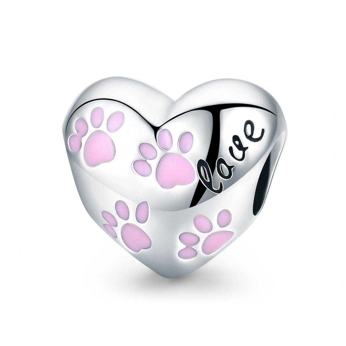 Sterling 925 silver charm the paw love pendant fits Pandora charm and European charm bracelet Xaxe.com