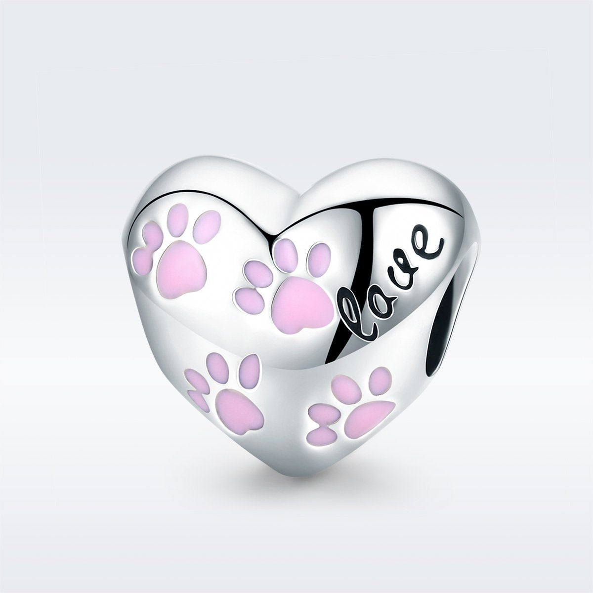 Sterling 925 silver charm the paw love pendant fits Pandora charm and European charm bracelet Xaxe.com