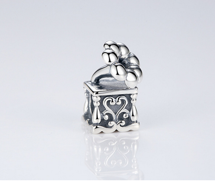 Sterling 925 silver charm the phonography bead pendant fits Pandora charm and European charm bracelet Xaxe.com