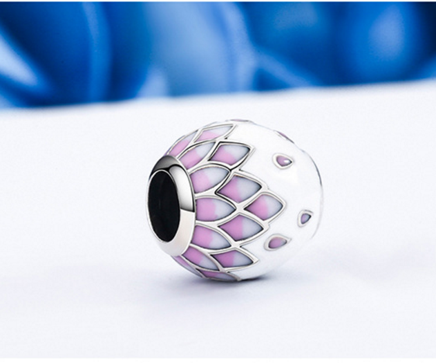 Sterling 925 silver charm the pink petal bead pendant fits Pandora charm and European charm bracelet Xaxe.com