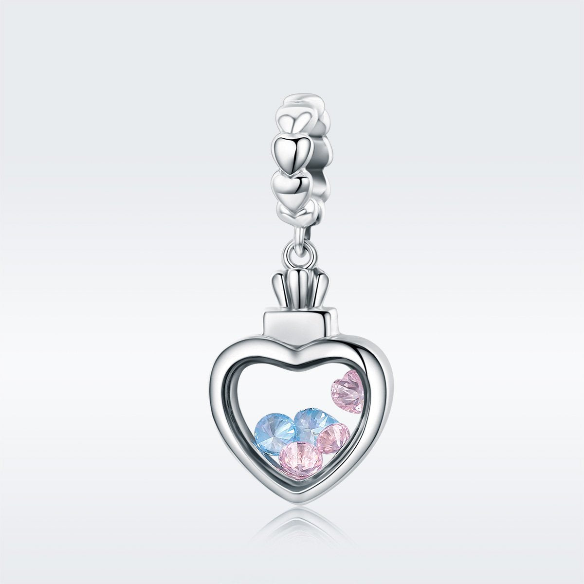 Sterling 925 silver charm the pretty heart bead pendant fits Pandora charm and European charm bracelet Xaxe.com