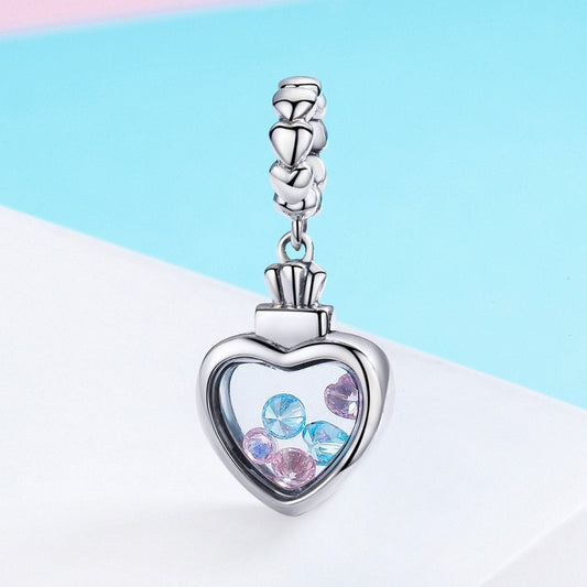 Sterling 925 silver charm the pretty heart bead pendant fits Pandora charm and European charm bracelet Xaxe.com