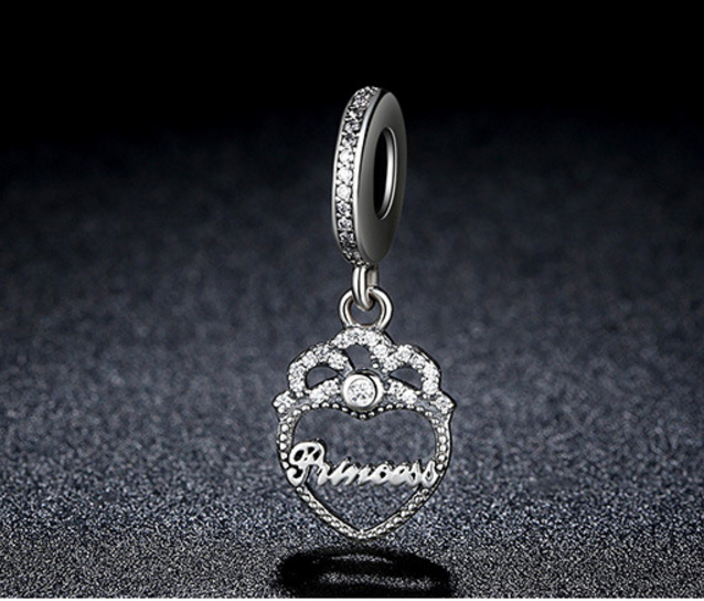 Sterling 925 silver charm the princess bead pendant fits European bracelet Xaxe.com