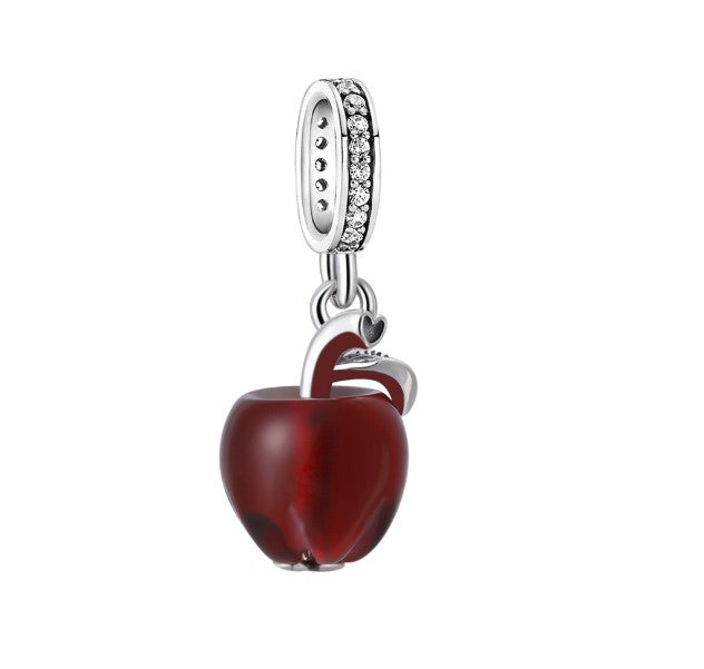Sterling 925 silver charm the red apple bead pendant fits Pandora charm and European charm bracelet Xaxe.com