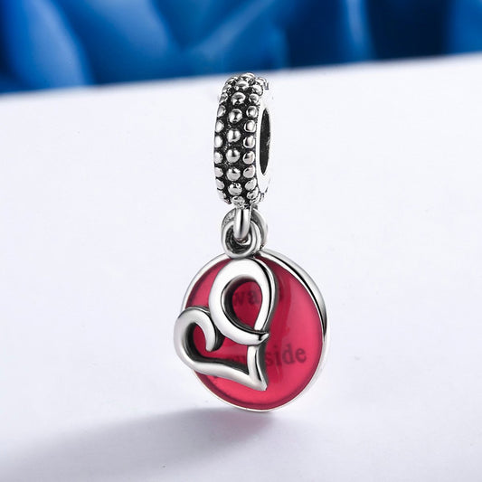 Sterling 925 silver charm the red love bead pendant fits Pandora charm and European charm bracelet Xaxe.com