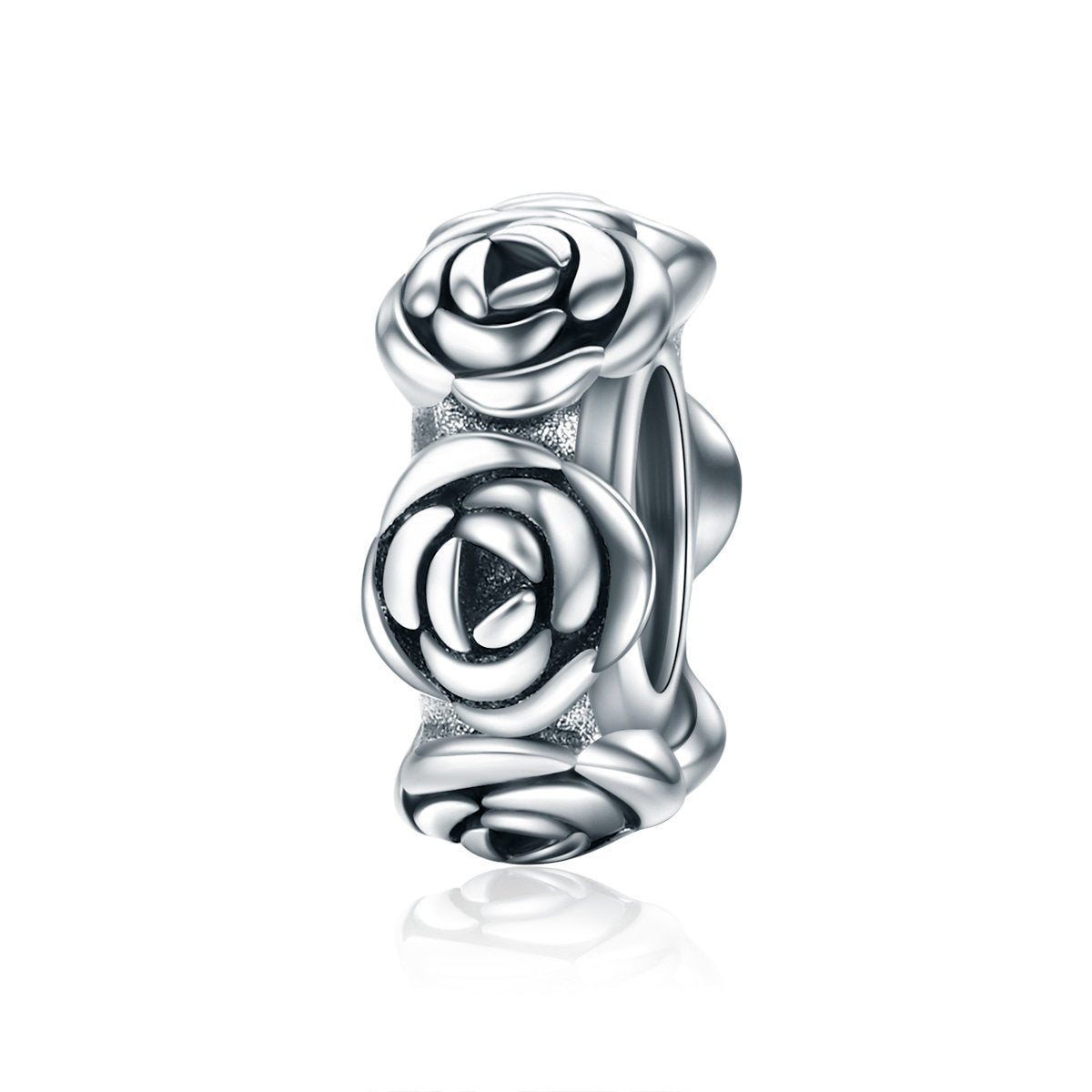 Sterling 925 silver charm the rose circle bead pendant fits Pandora charm and European charm bracelet Xaxe.com