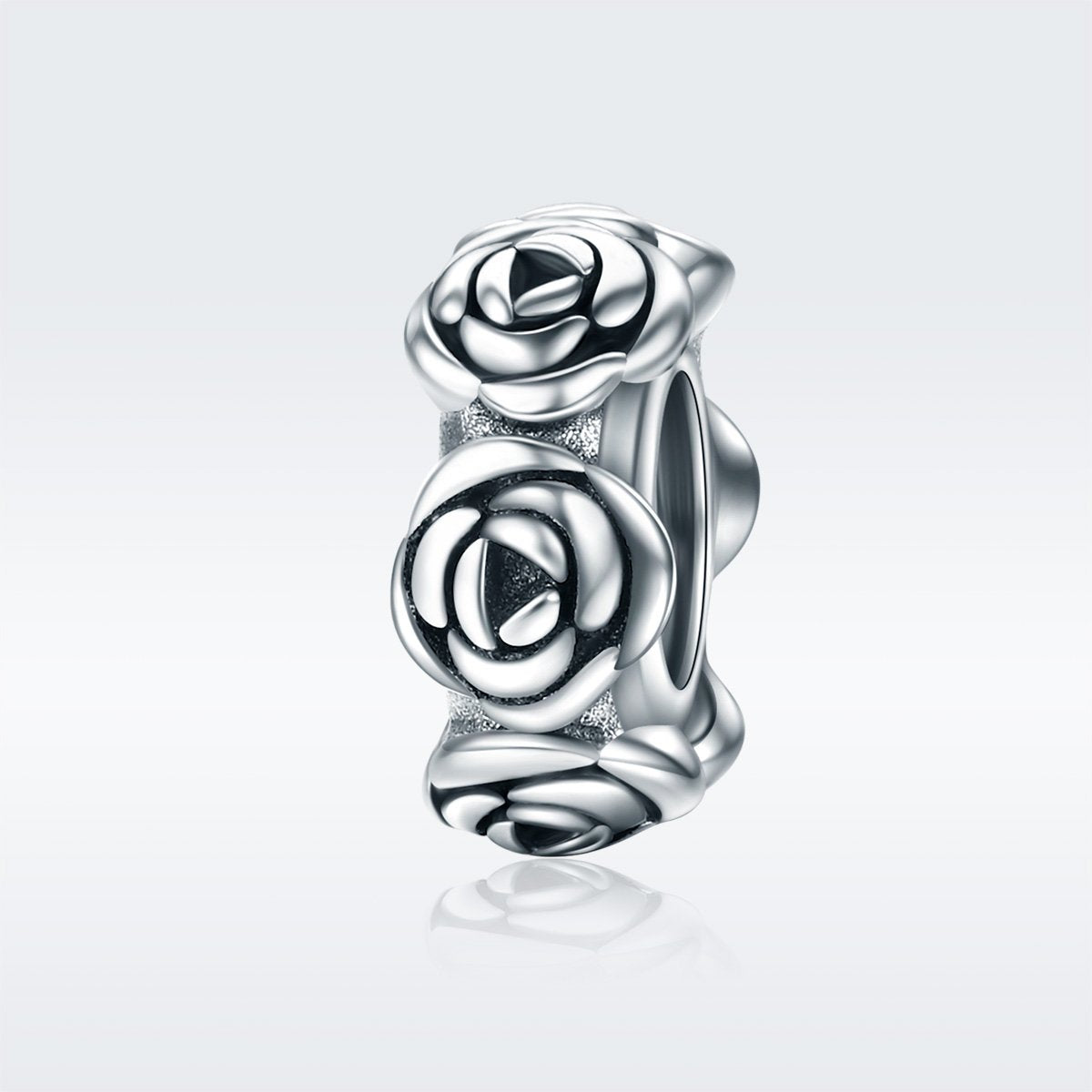 Sterling 925 silver charm the rose circle bead pendant fits Pandora charm and European charm bracelet Xaxe.com