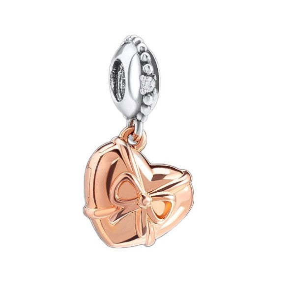 Sterling 925 silver charm the rose gold love bead pendant fits Pandora charm and European charm bracelet Xaxe.com
