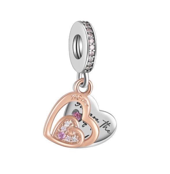 Sterling 925 silver charm the rose love bead pendant fits Pandora charm and European charm bracelet Xaxe.com