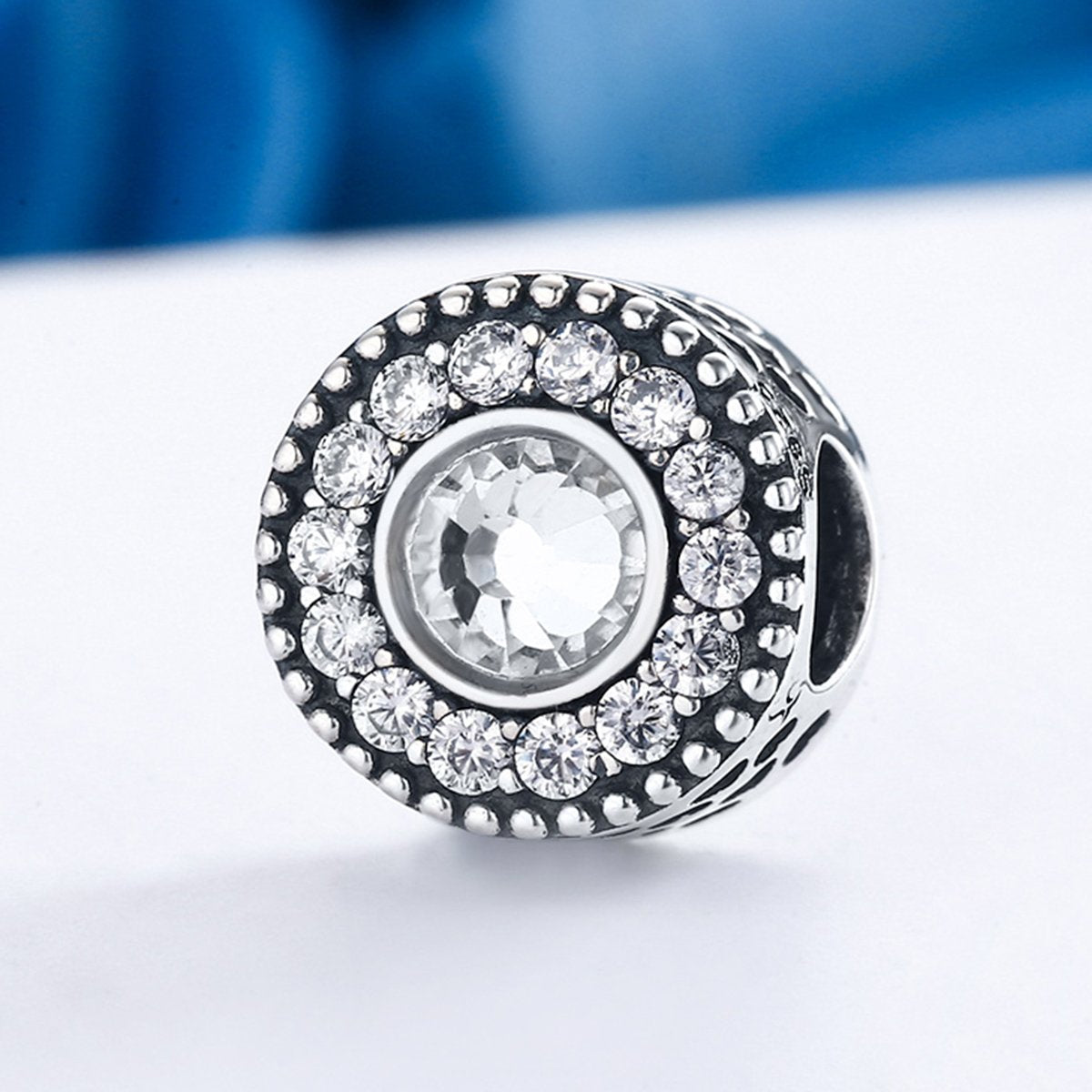 Sterling 925 silver charm the round zircon bead pendant fits Pandora charm and European charm bracelet Xaxe.com