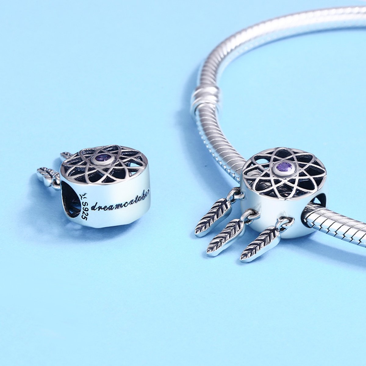Sterling 925 silver charm the satellite bead pendant fits Pandora charm and European charm bracelet Xaxe.com