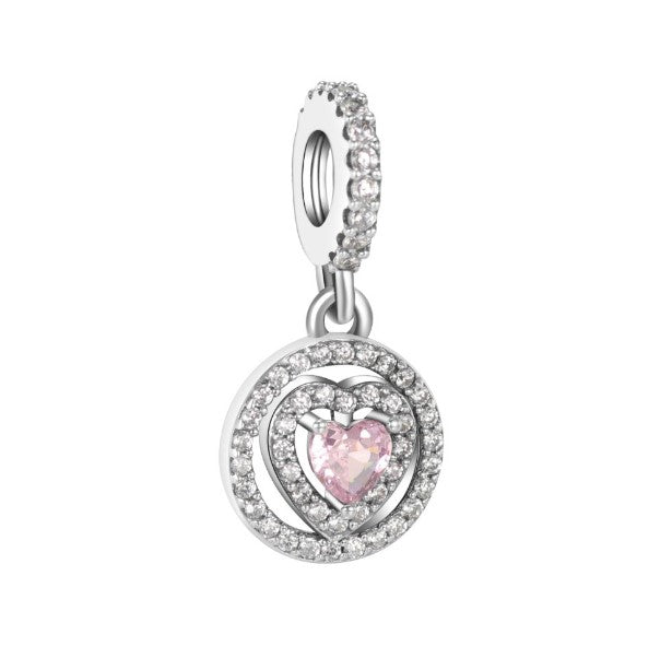 Sterling 925 silver charm the shining heart pendant fits Pandora charm and European charm bracelet Xaxe.com