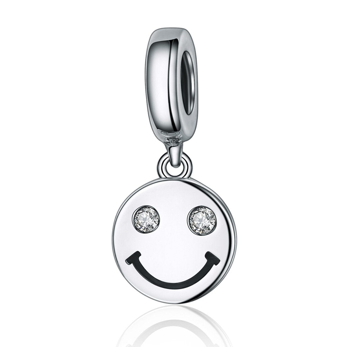 Sterling 925 silver charm the simple smile puls bead pendant fits Pandora charm and European charm bracelet Xaxe.com
