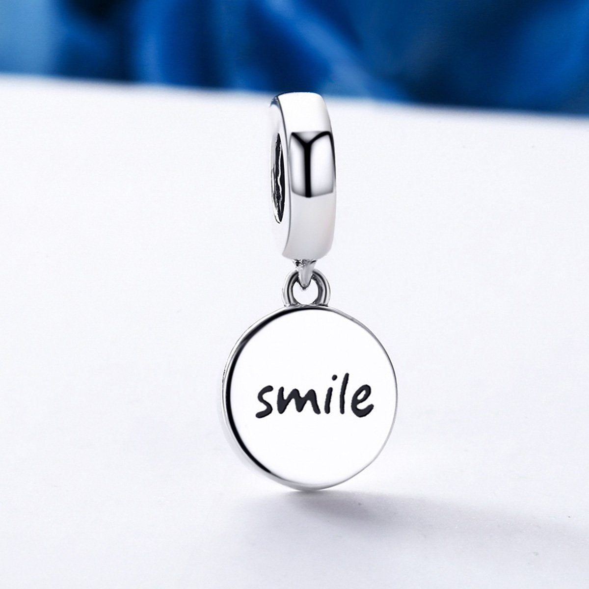 Sterling 925 silver charm the simple smile puls bead pendant fits Pandora charm and European charm bracelet Xaxe.com
