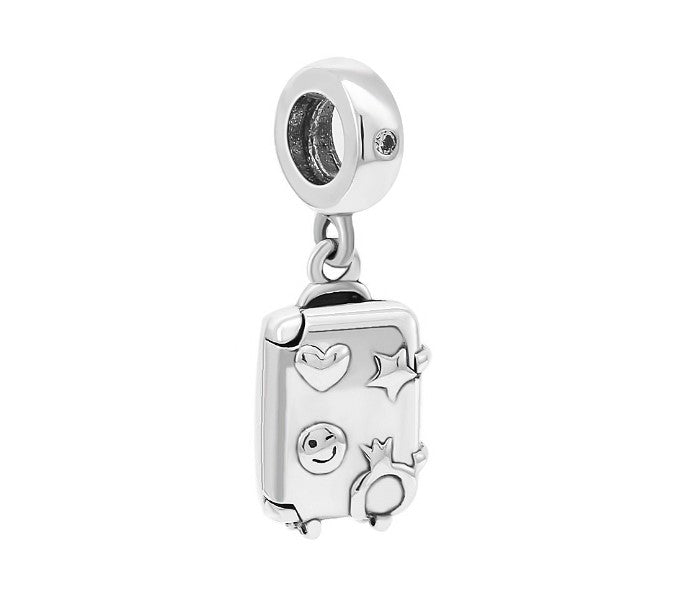 Sterling 925 silver charm the smile luggage bead pendant fits Pandora charm and European charm bracelet Xaxe.com