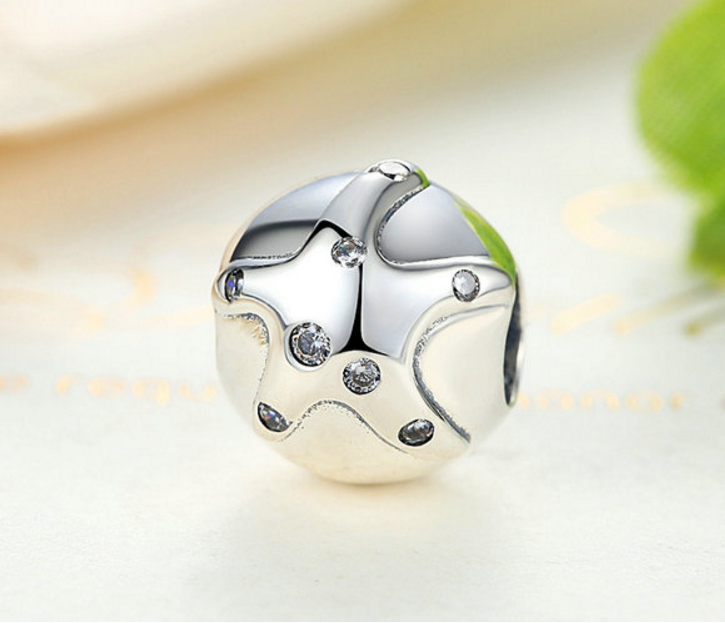 Sterling 925 silver charm the soft starfish pendant fits Pandora charm and European charm bracelet Xaxe.com