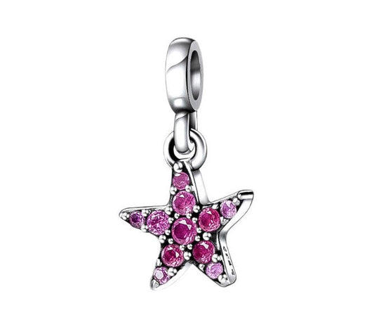 Sterling 925 silver charm the star fish bead pendant fits Pandora charm and European charm bracelet Xaxe.com