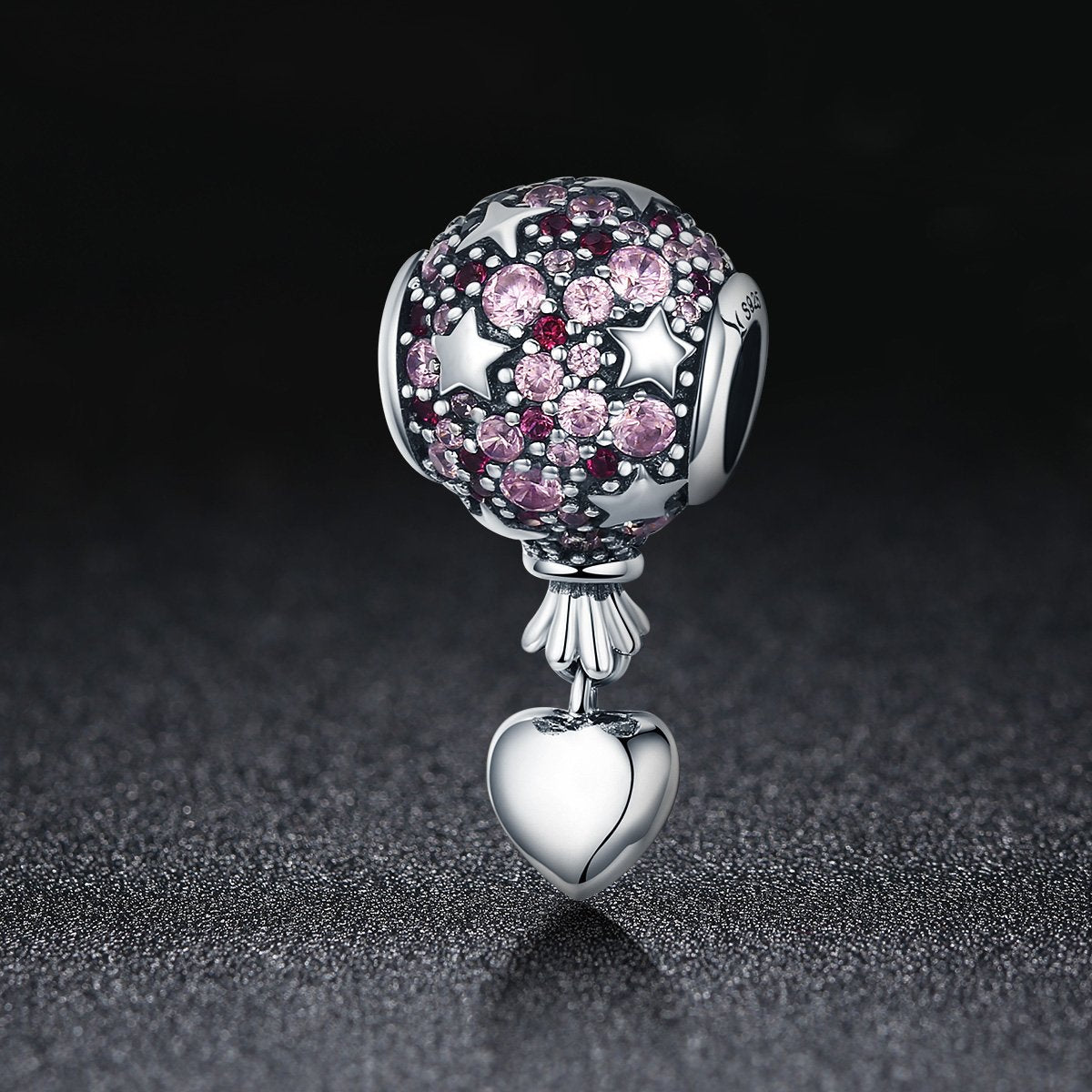 Sterling 925 silver charm the stars n heart bead pendant fits Pandora charm and European charm bracelet Xaxe.com