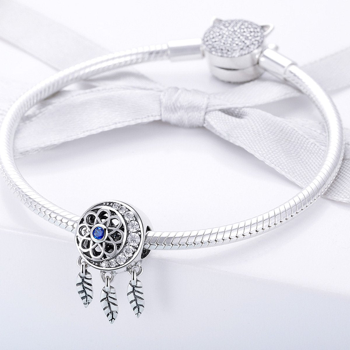 Sterling 925 silver charm the statellite to the moon fits Pandora charm and European charm bracelet Xaxe.com