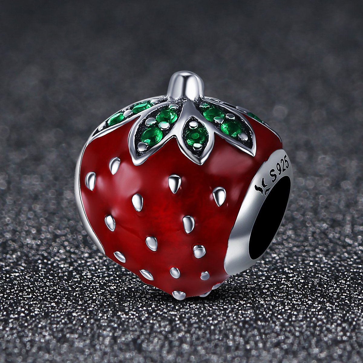 Sterling 925 silver charm the strawberry bead pendant fits Pandora charm and European charm bracelet Xaxe.com