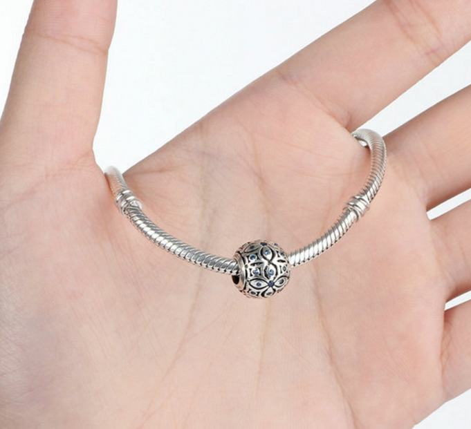 Sterling 925 silver charm the summer blue bead pendant fits Pandora charm and European charm bracelet Xaxe.com