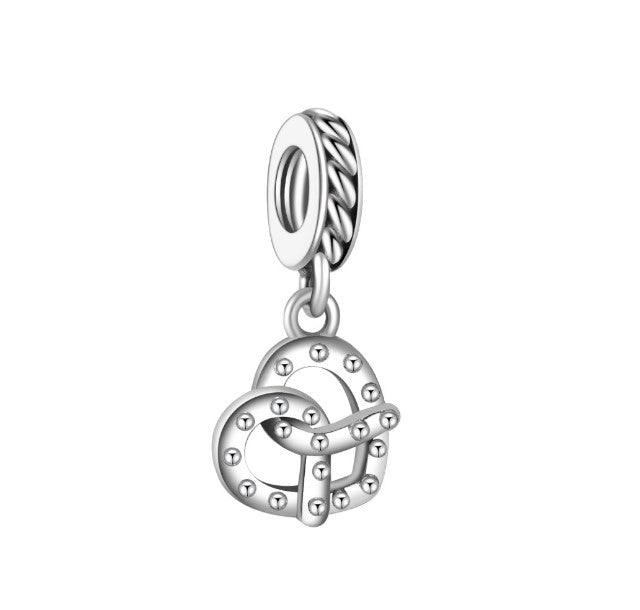 Sterling 925 silver charm the twisted heart fits Pandora charm and European charm bracelet Xaxe.com