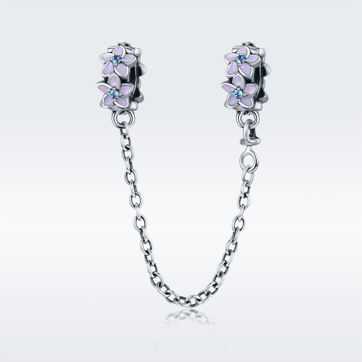 Sterling 925 silver charm the violet floral secure chain bead pendant fits Pandora charm and European charm bracelet Xaxe.com