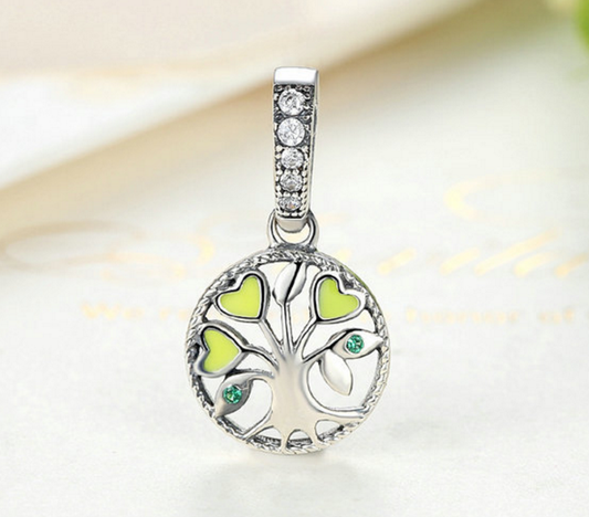 Sterling 925 silver charm the vivid life tree bead pendant fits Pandora charm and European charm bracelet Xaxe.com