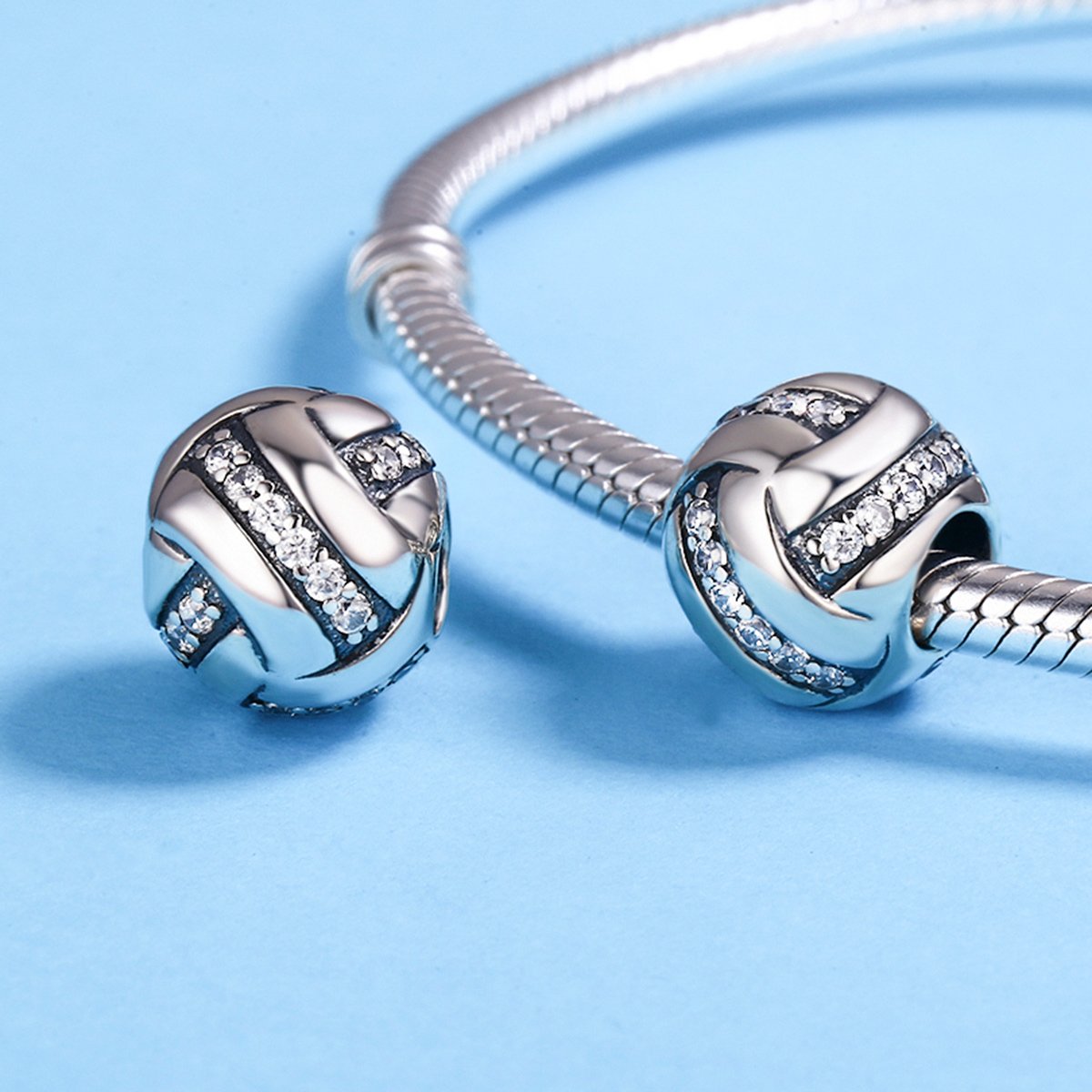 Sterling 925 silver charm the volleyball bead pendant fits Pandora