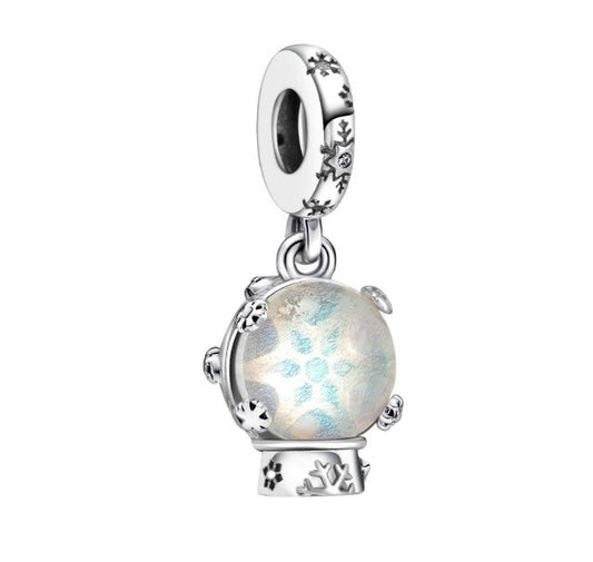 Sterling 925 silver charm the white ball bead pendant fits Pandora charm and European charm bracelet Xaxe.com