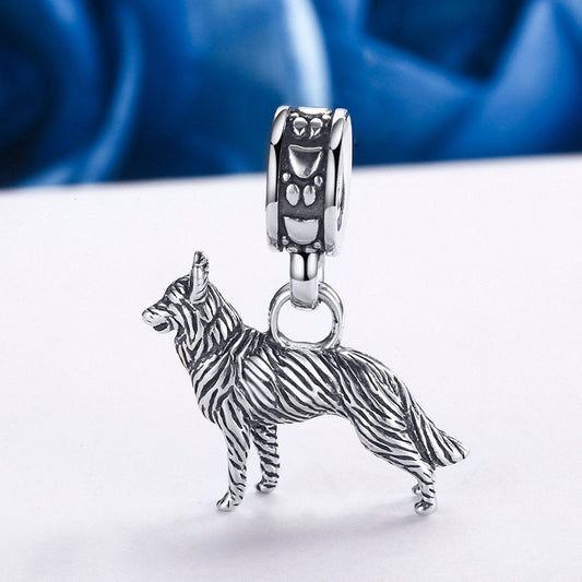 Sterling 925 silver charm the wolf  bead pendant fits Pandora charm and European charm bracelet Xaxe.com
