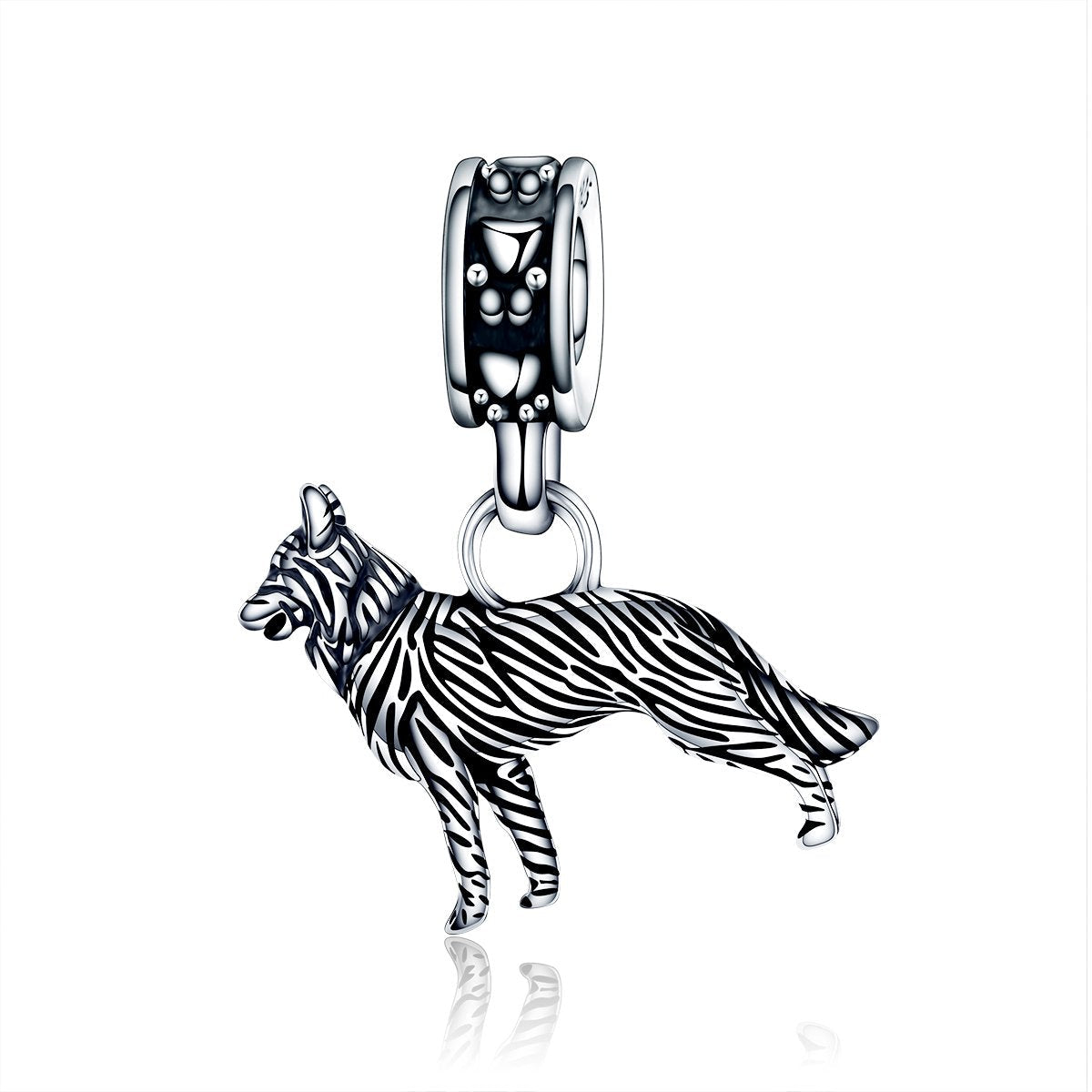 Sterling 925 silver charm the wolf  bead pendant fits Pandora charm and European charm bracelet Xaxe.com