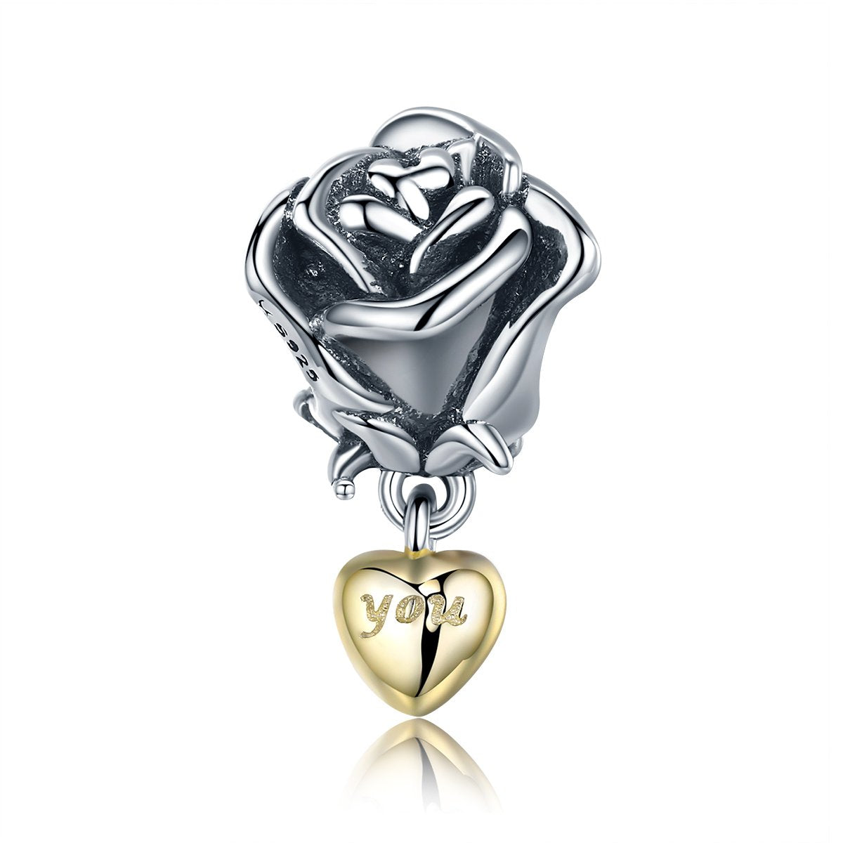 Sterling 925 silver charm the yours rose bead pendant fits Pandora charm and European charm bracelet Xaxe.com