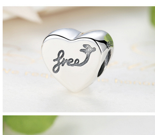 Sterling 925 silver charm tree heart bead pendant fits Pandora charm and European charm bracelet Xaxe.com