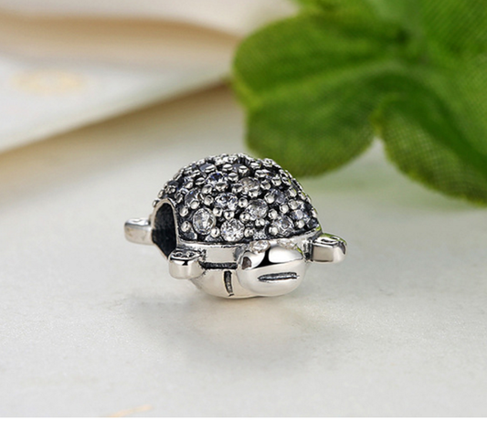 Sterling 925 silver charm turtle bead pendant fits European bracelet Xaxe.com